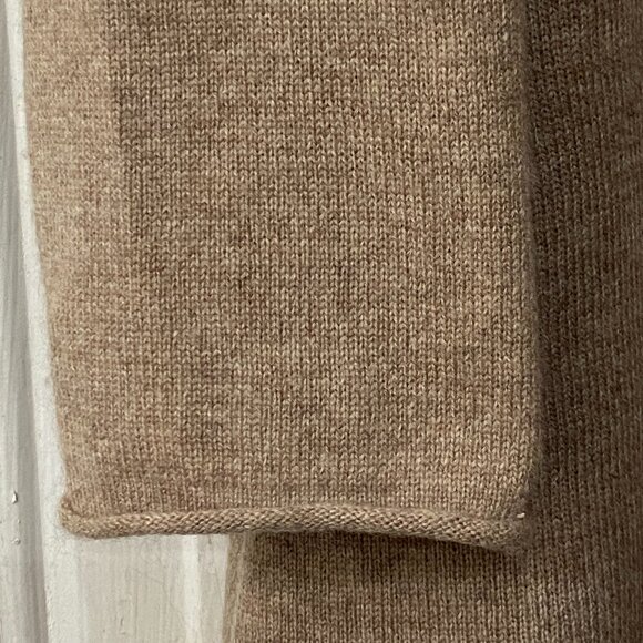 Neiman Marcus Cashmere Sz M Beige Tunic Sweater 3/4 Sleeve Asymmetrical Hem - Picture 5 of 11